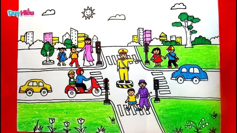 99+ tranh an toàn giao thông ý nghĩa nhất truyền tải thông điệp sâu sắc